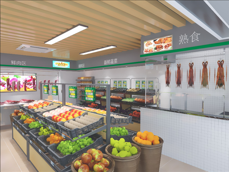 生鲜超市 — 水果蔬菜架（2））